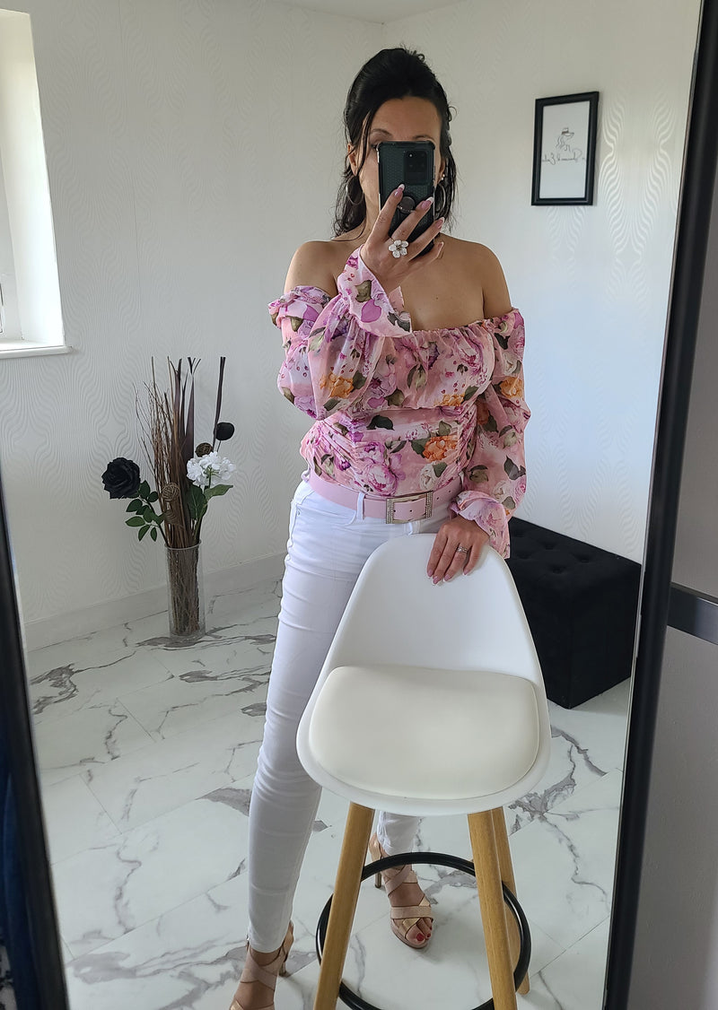 Top Mia imprimé Fuchsia