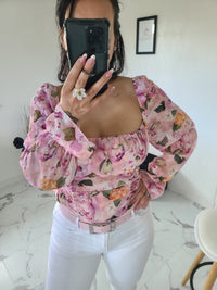 Top Mia imprimé Fuchsia