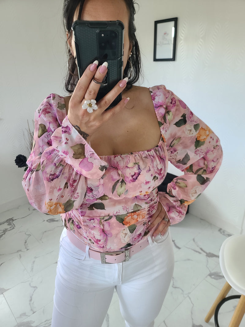 Top Mia imprimé Fuchsia