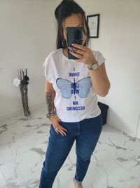 T-shirt Papillon bleu