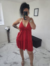 Robe en gaze de coton Mila rouge