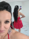 Robe en gaze de coton Mila rouge