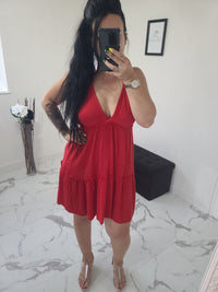 Robe en gaze de coton Mila rouge
