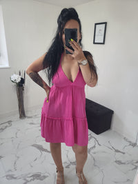 Robe en gaze de coton Mila fuchsia