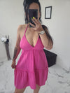 Robe en gaze de coton Mila fuchsia