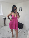 Robe en gaze de coton Mila fuchsia