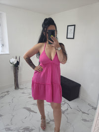 Robe en gaze de coton Mila fuchsia