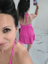 Robe en gaze de coton Mila fuchsia