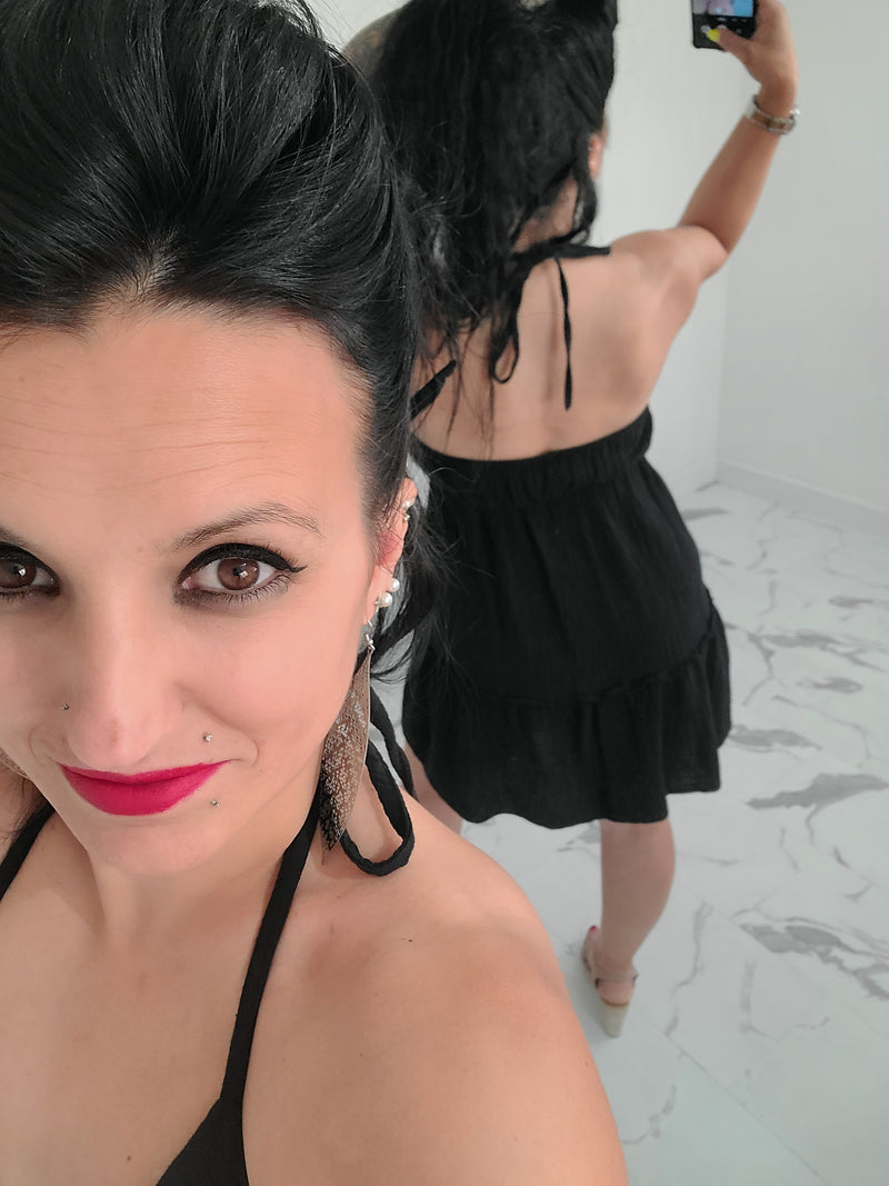 Robe en gaze de coton Mila noire