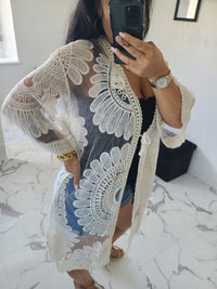 Gilet en dentelle Prisca beige