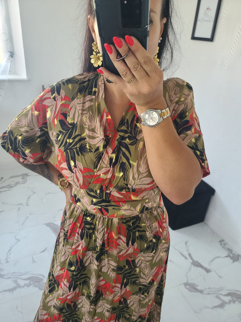 Robe imprimée Victoire verte