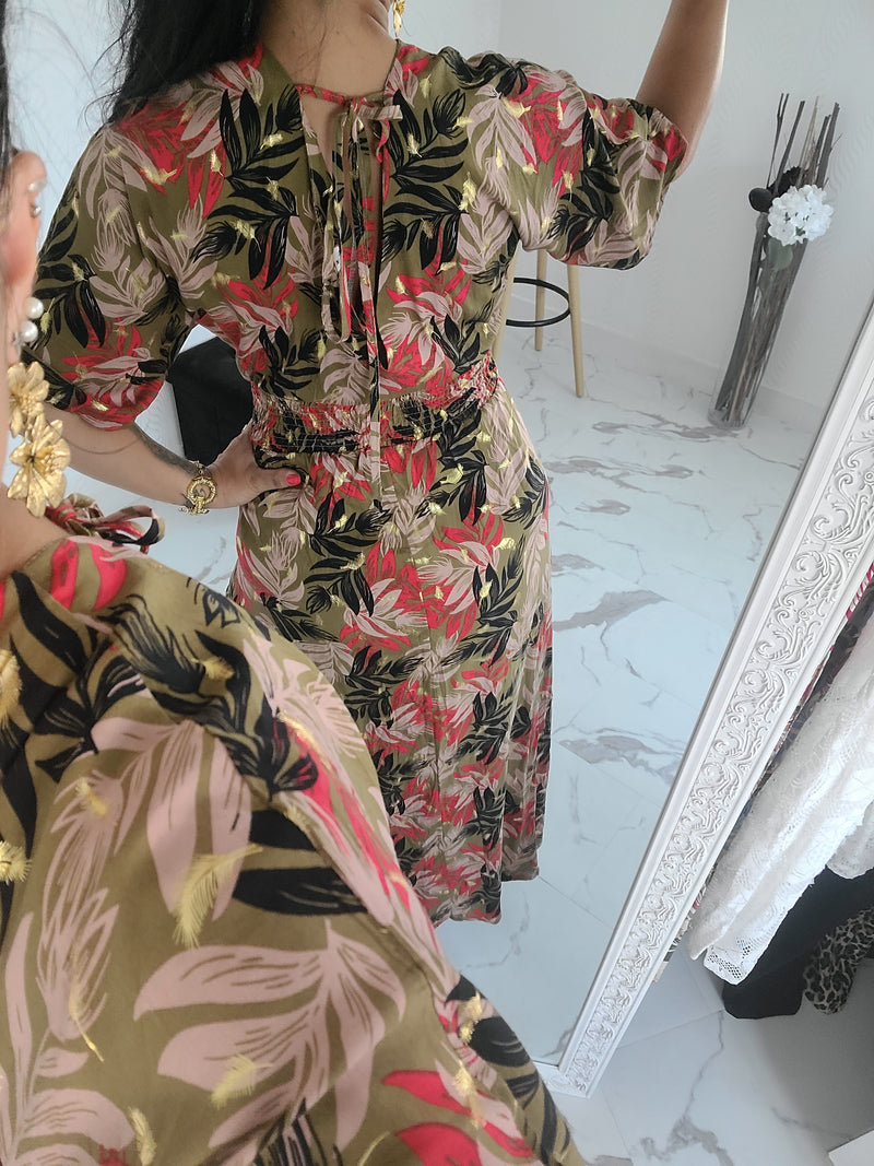 Robe imprimée Victoire verte