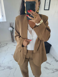 Blazer grande taille Constance camel