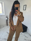 Blazer grande taille Constance camel