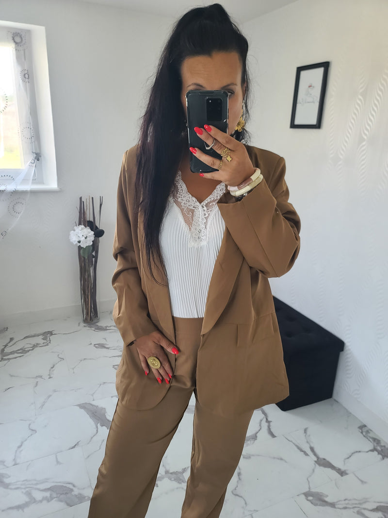 Blazer grande taille Constance camel