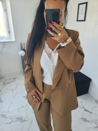 Blazer grande taille Constance camel