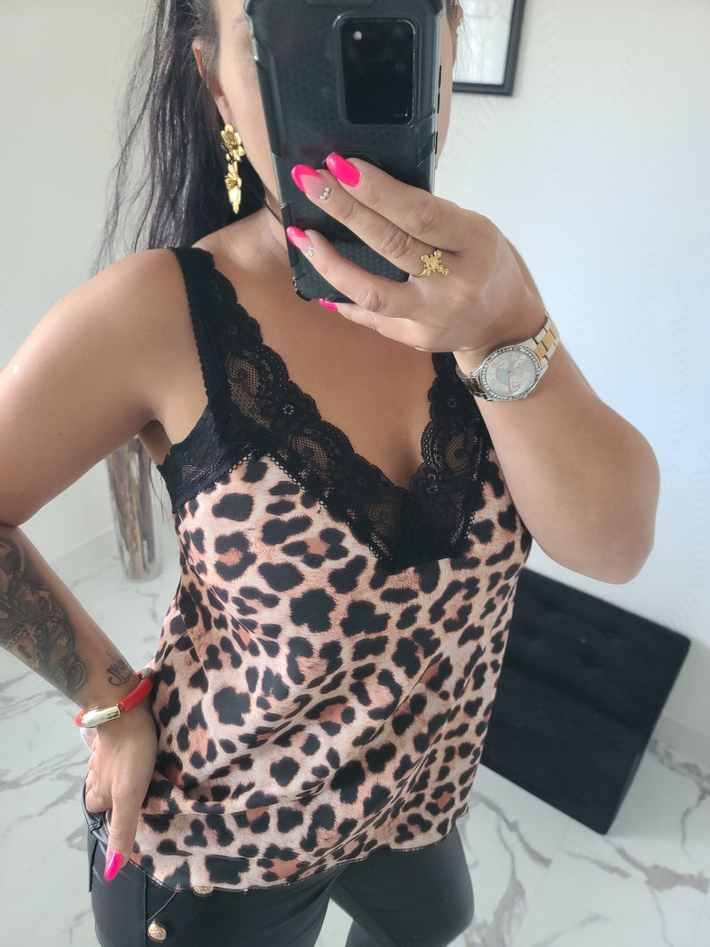 Débardeur imprimé léopard Cathy