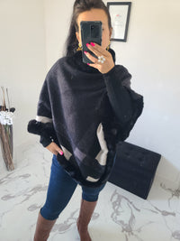 Manteau cape Lois noir