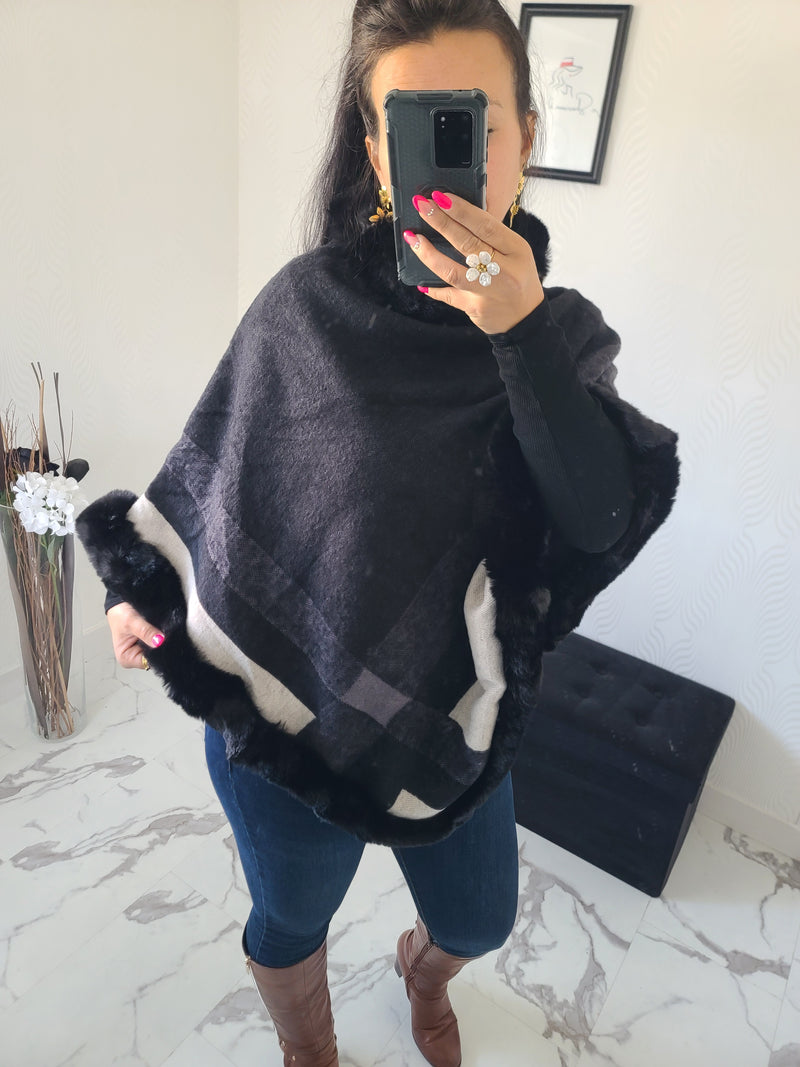 Manteau cape Lois noir