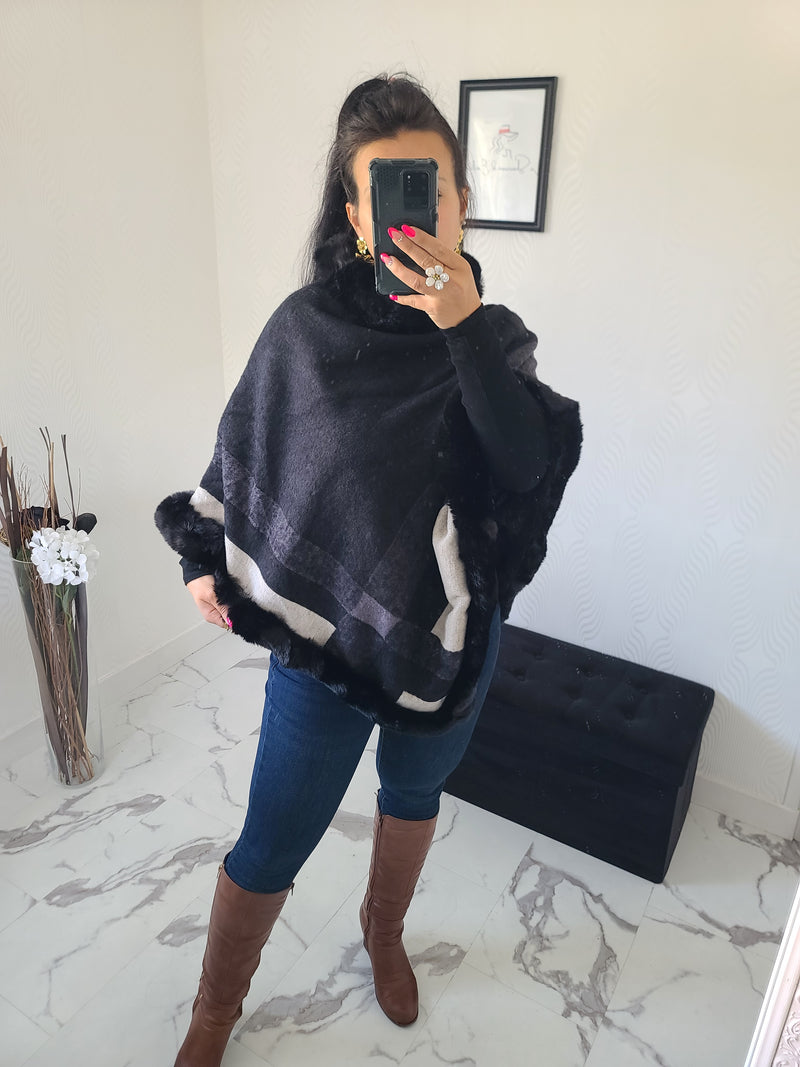 Manteau cape Lois noir