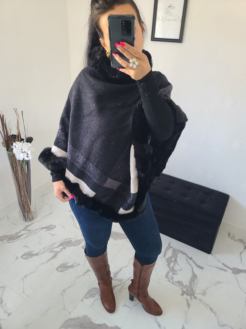 Manteau cape Lois noir