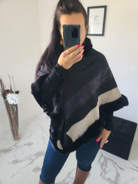 Manteau cape Lois noir