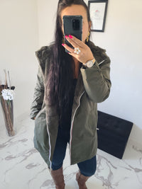 Parka réversible Louise kaki