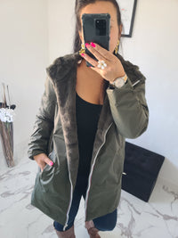 Parka réversible Louise kaki