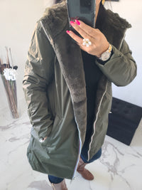 Parka réversible Louise kaki