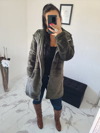 Parka réversible Louise kaki