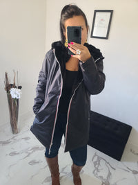 Parka réversible Louise noire
