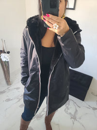 Parka réversible Louise noire