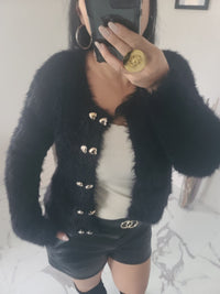 Gilet fourrure CELESTIN noir