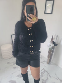 Gilet fourrure CELESTIN noir