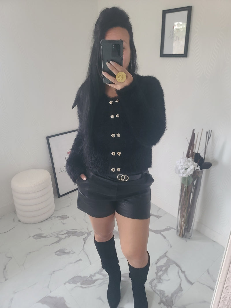 Gilet fourrure CELESTIN noir