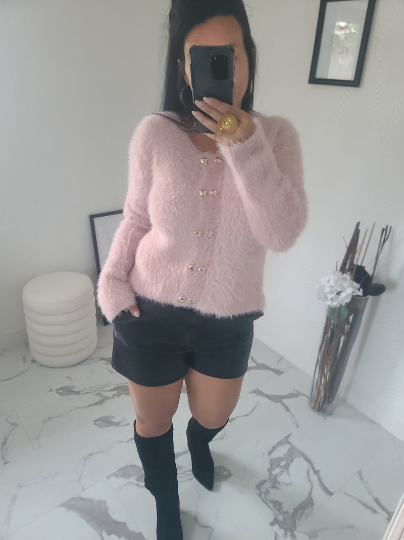 Gilet fourrure CELESTIN rose