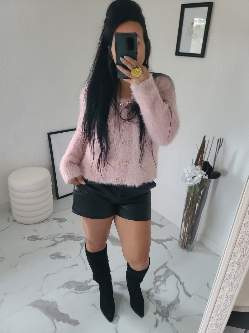 Gilet fourrure CELESTIN rose