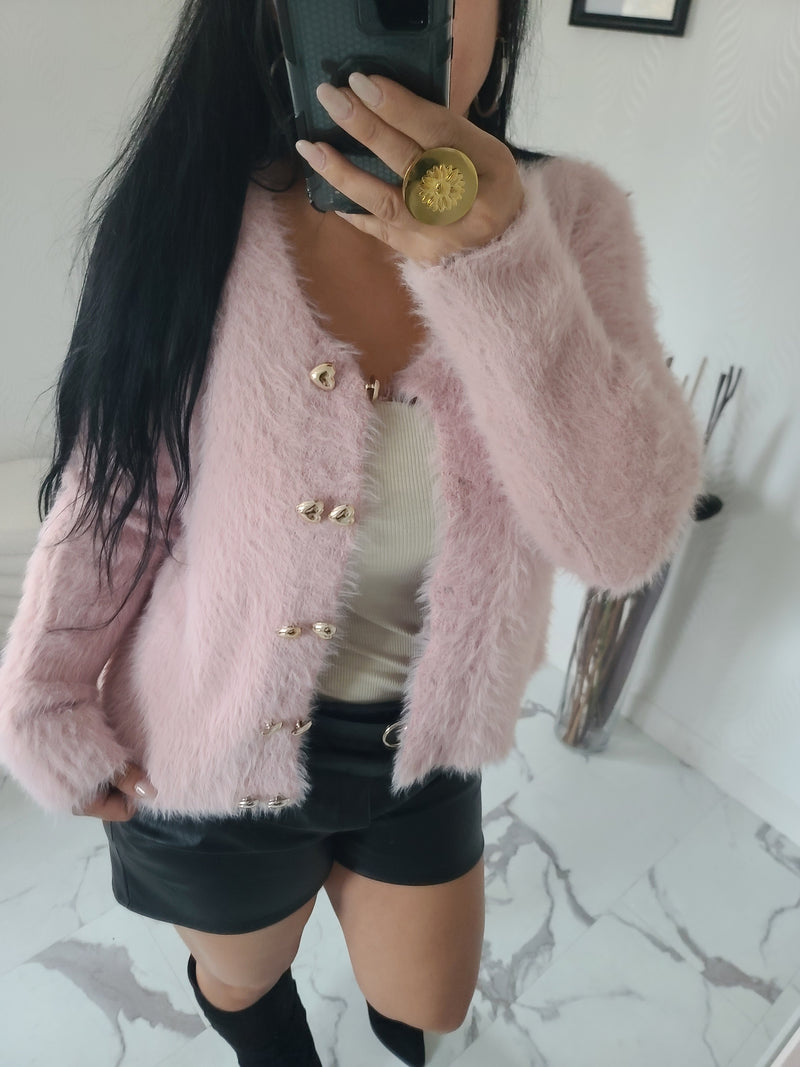 Gilet fourrure CELESTIN rose