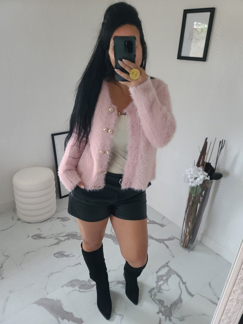 Gilet fourrure CELESTIN rose