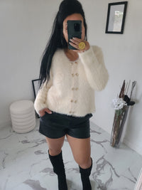 Gilet fourrure CELESTIN crème