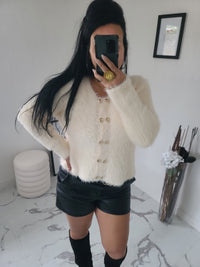 Gilet fourrure CELESTIN crème