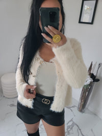 Gilet fourrure CELESTIN crème