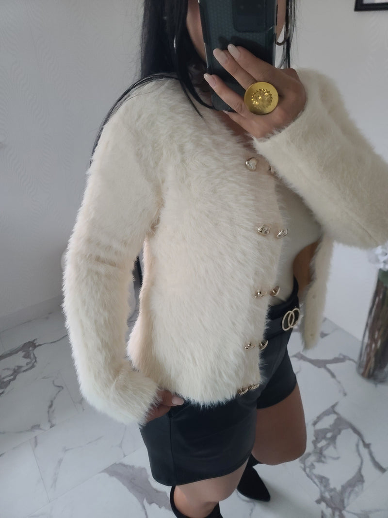 Gilet fourrure CELESTIN crème