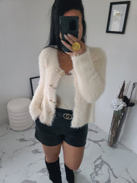 Gilet fourrure CELESTIN crème