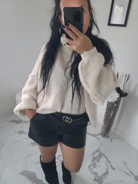 Pull oversize LOUANE beige