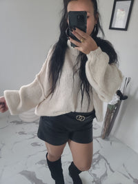 Pull oversize LOUANE beige