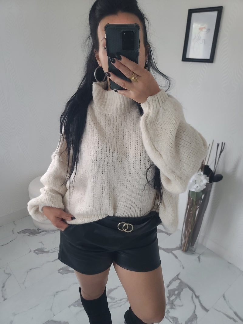 Pull oversize LOUANE beige