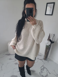 Pull oversize LOUANE beige