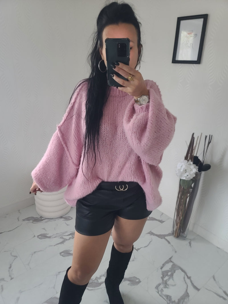 Pull oversize LOUANE rose