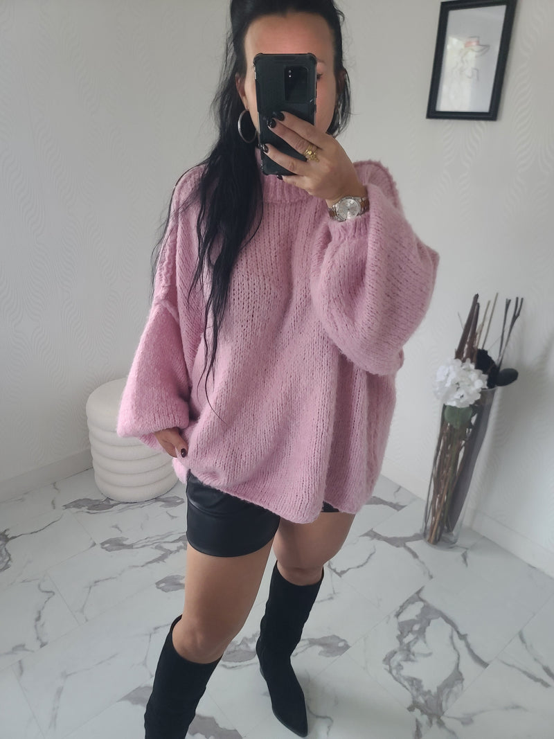 Pull oversize LOUANE rose